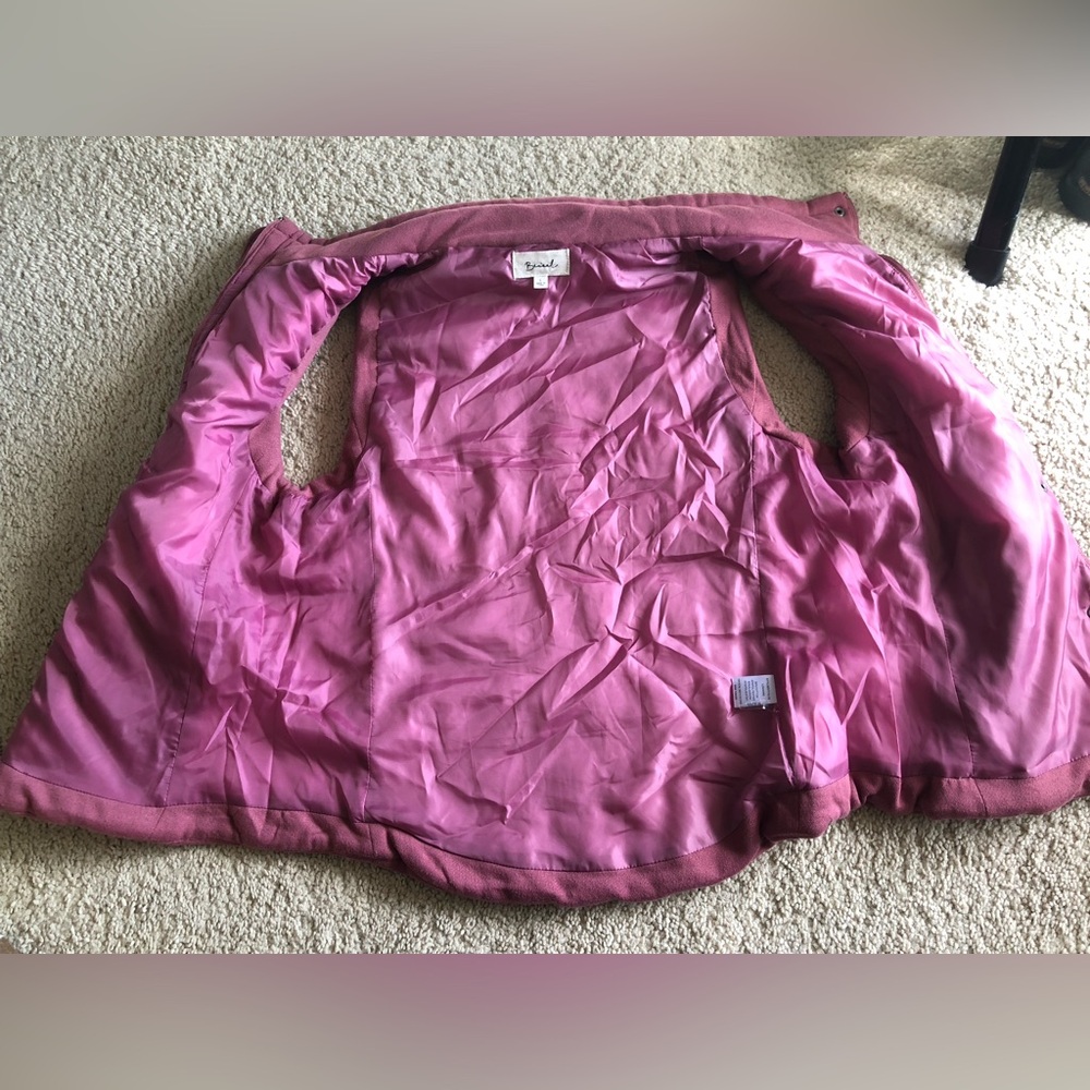 Women's Beceel Soft Maroon Quilted Vest Zip & Snap Close Pockets 90’s Vibes - Picture 3 of 6